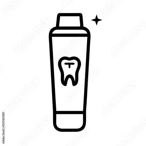 Toothpaste tube icon with shining effect  