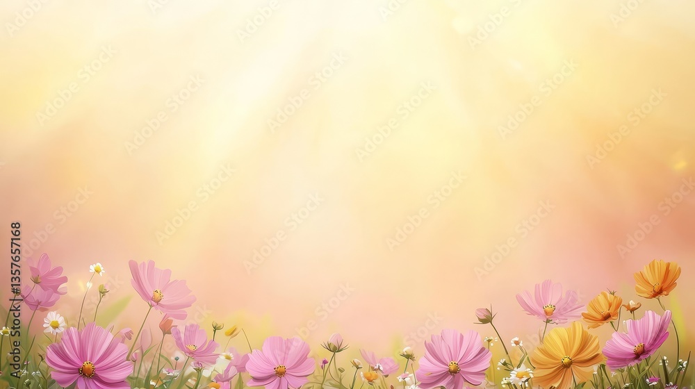 Beautiful spring background with colorful flowers in bloom, vibrant garden scene Beautiful spring background with colorful flowers in bloom, vibrant garden scene