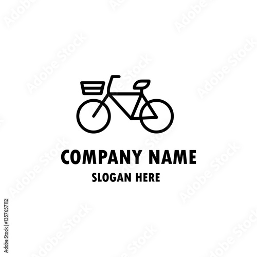 cycling race stylized symbol, outlined cyclist vector silhouette