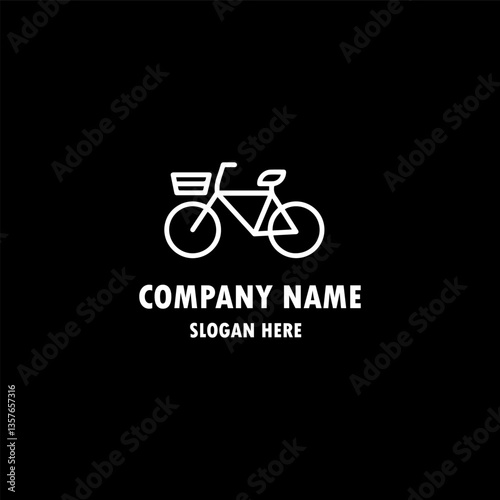 cycling race stylized symbol, outlined cyclist vector silhouette