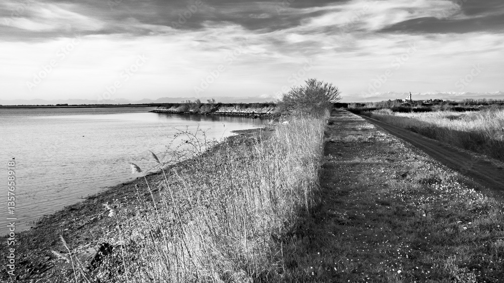 Sanctuary of Barbana in the lagoon of Grado, Italy