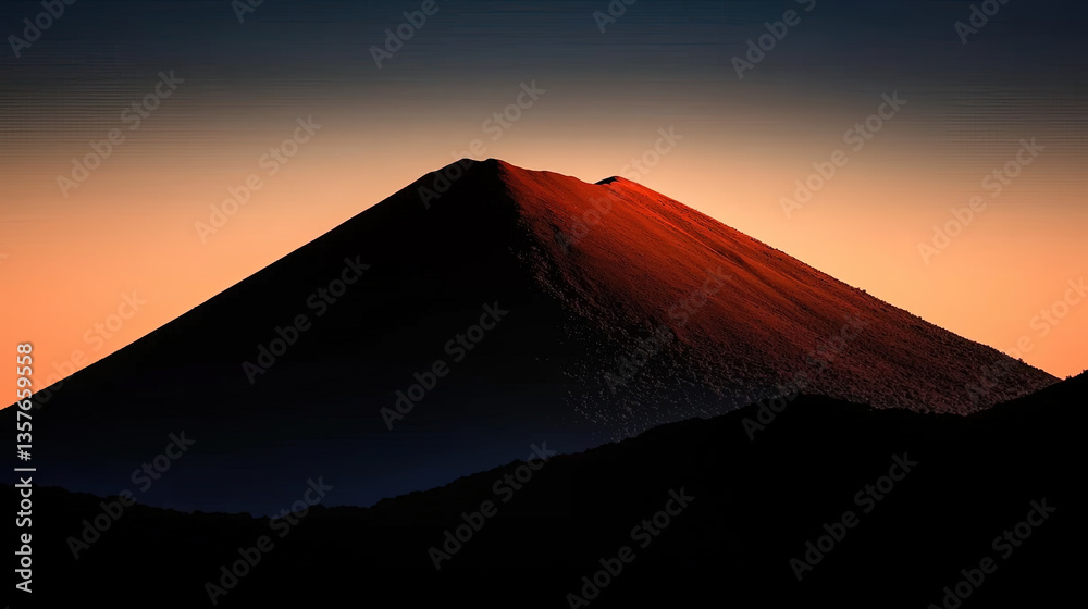 Volcanic peak at sunrise Volcanic peak at sunrise