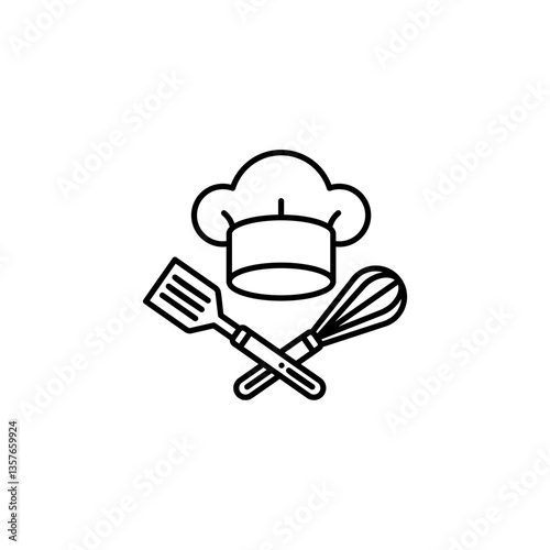 Cook, cooking flat vector icon. Menu vector sign
