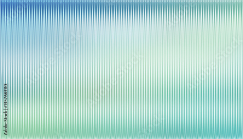Light green and blue ribbed glass. Vector ribbed glass texture background. Mesh gradient. acrylic ribbed bath surface. Reeded glass background semitransparent overlay. Bath wall window