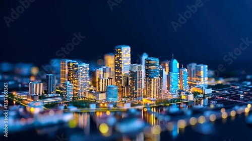 Night Cityscape: A Digital Metropolis at Night