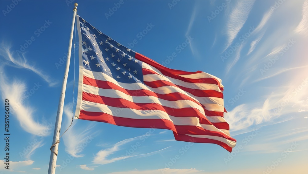 Obraz premium American Wave Flag.