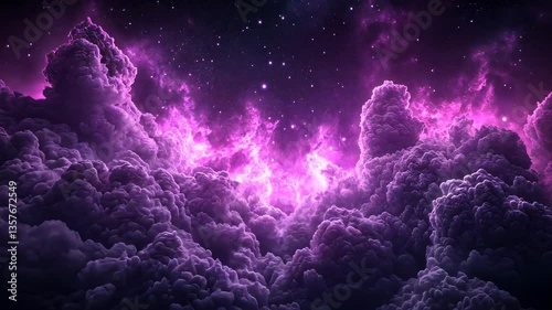 Celestial Cloudscape: A Dreamlike Purple Nebula