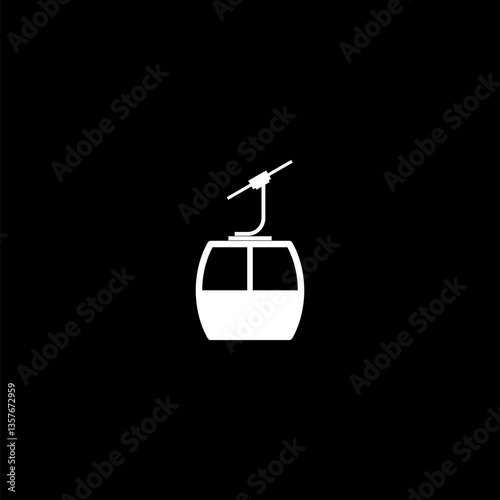 Public Transport Aerial Lift icon isolated on dark background