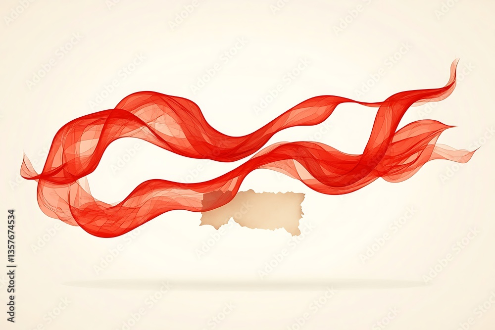 Red Fabric Flowing for Abstract Design. Red Fabric Flowing for Abstract Design.