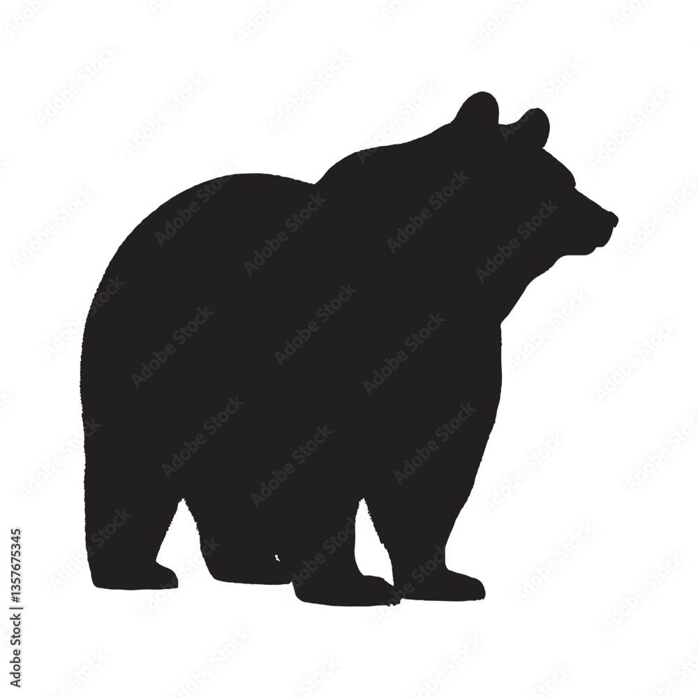 Fototapeta premium Bear Silhouette Vector - Bold and Intimidating Animal Symbol for Logos and Digital Art - Bear Vector - Bear Icon - Bear Illustration