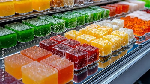 A Colorful Display of Delicious Jellies and Gummy Candies