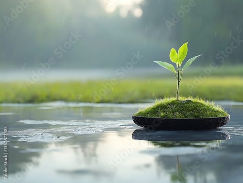 New Life Plant Sprout Rain.