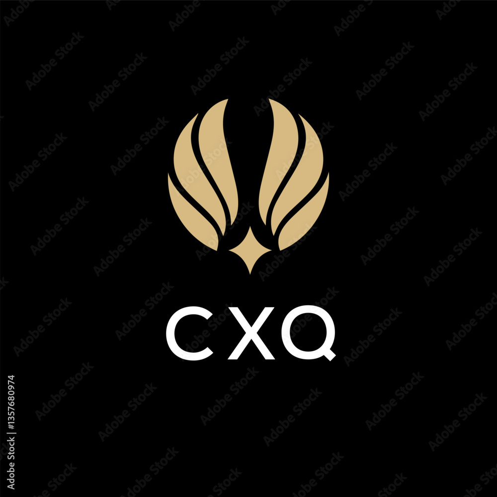 Fototapeta premium CXQ creative minimalist letter logo.