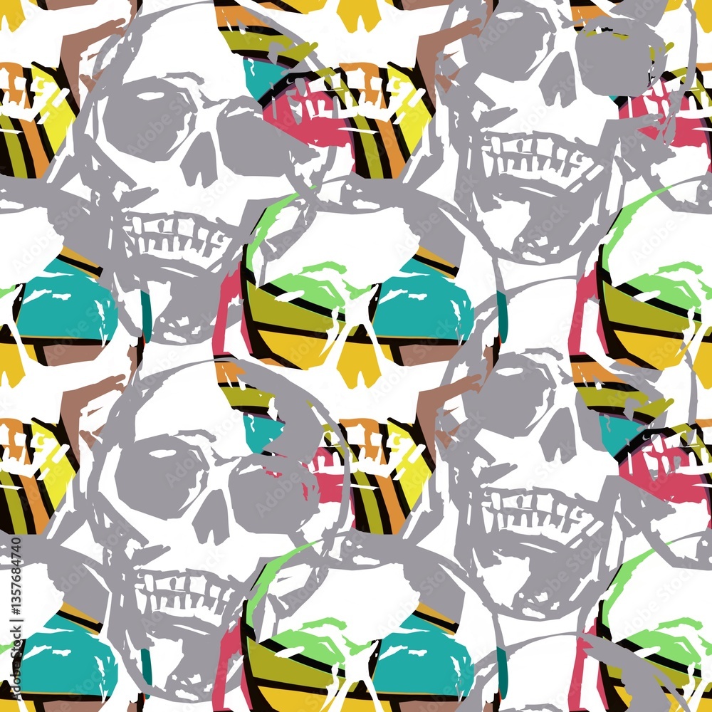 Obraz premium Seamless pattern with skulls