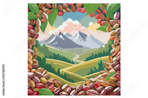 granos de cafe, fondo blanco