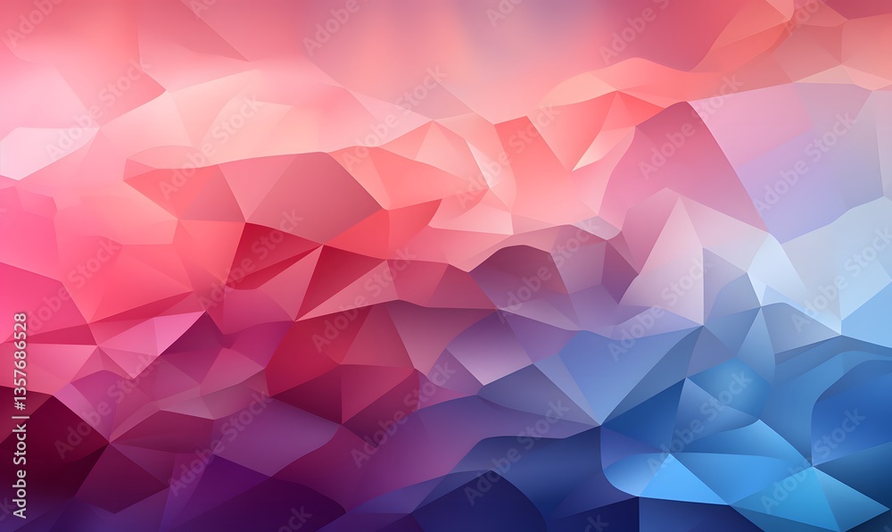 Naklejka premium Abstract Polygonal Background with Colorful Gradients of Red and Blue Tones
