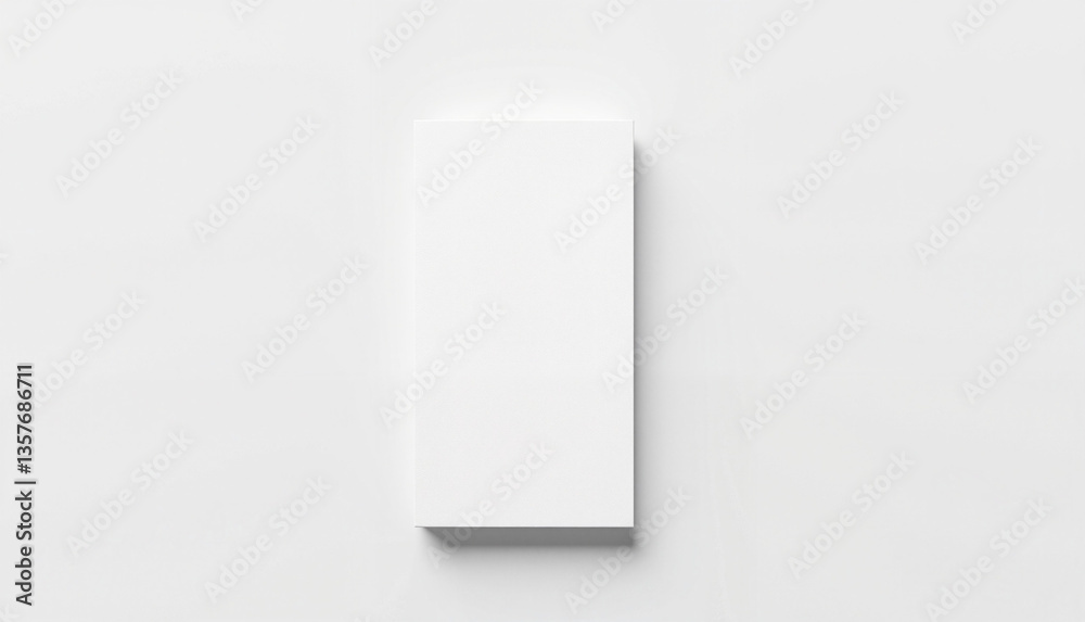 Vertical business card mockup on white background, professional branding Vertical business card mockup on white background, professional branding