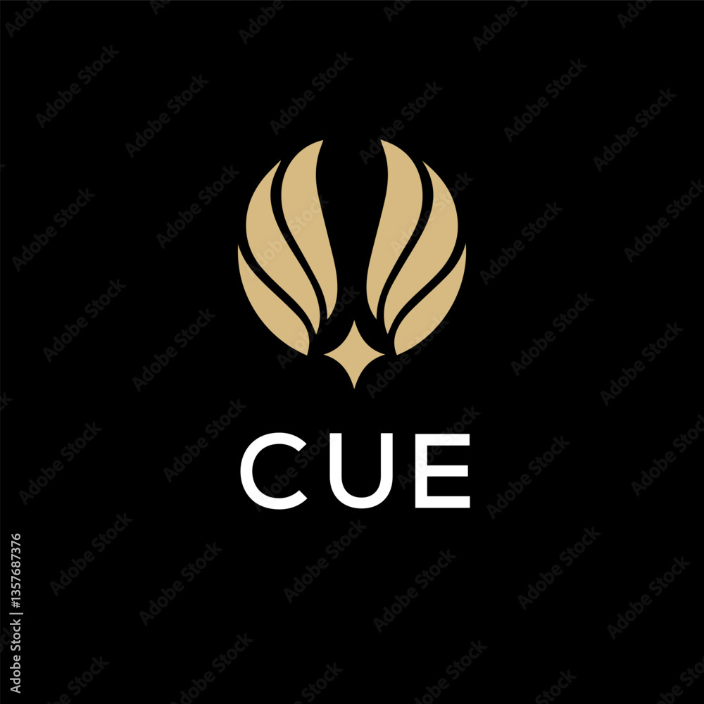 Fototapeta premium CUE creative minimalist letter logo.