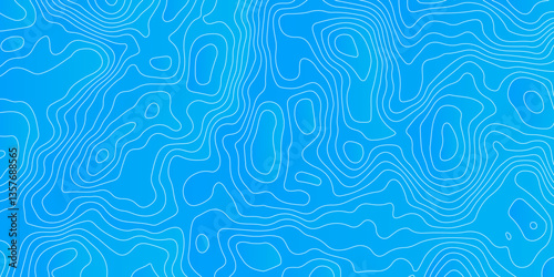 Abstract topography contour map background design. geometric black curve lines texture