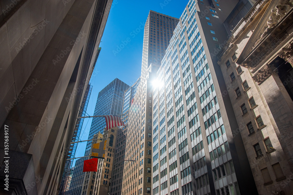 Lower Manhattan under a shining sun