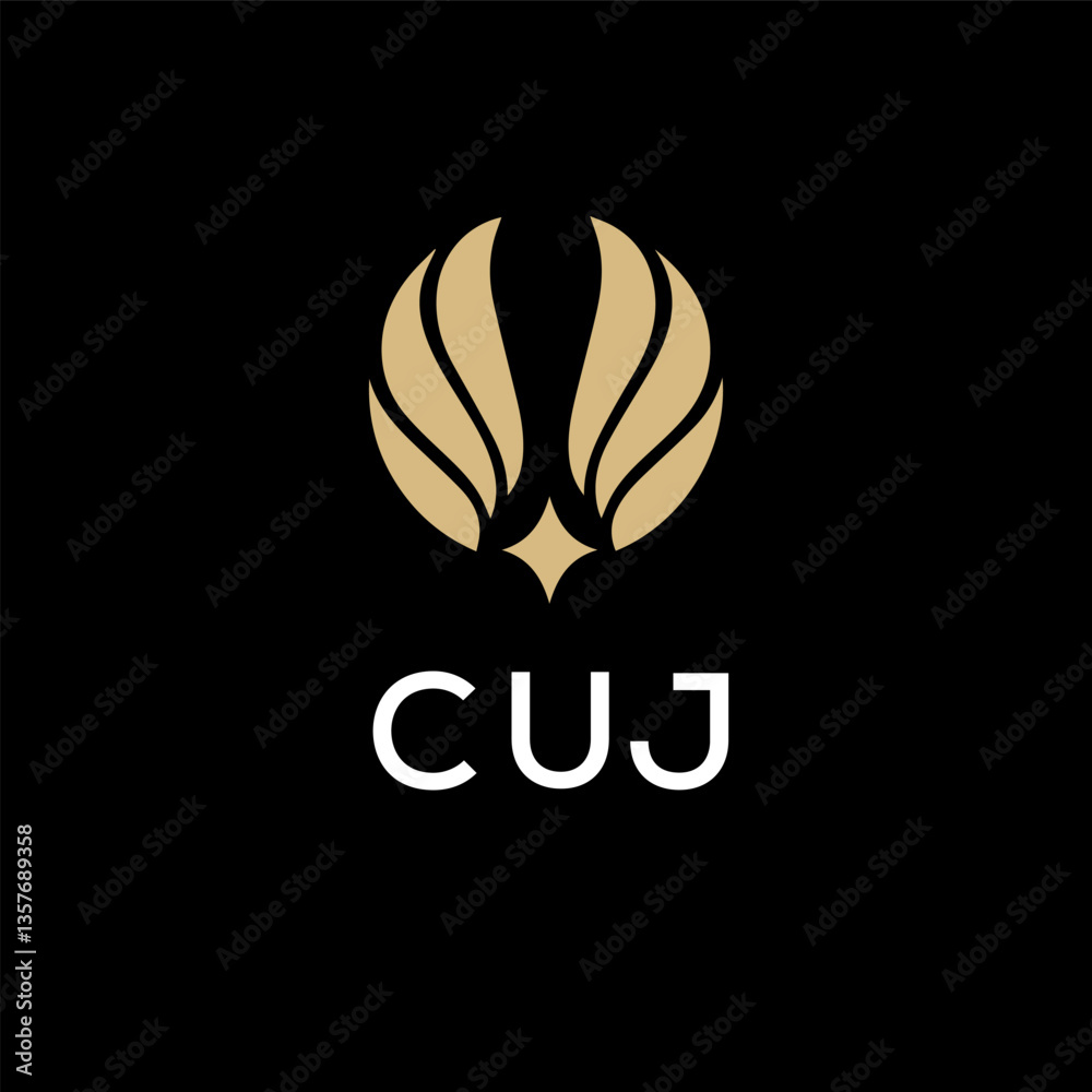 Fototapeta premium CUJ creative minimalist letter logo.