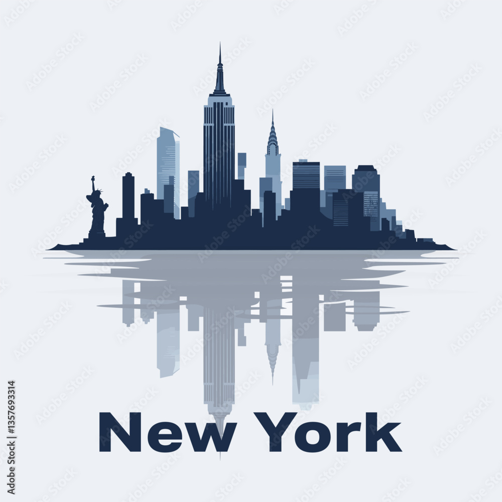 Fototapeta premium New York City Skyline Vector Illustration
