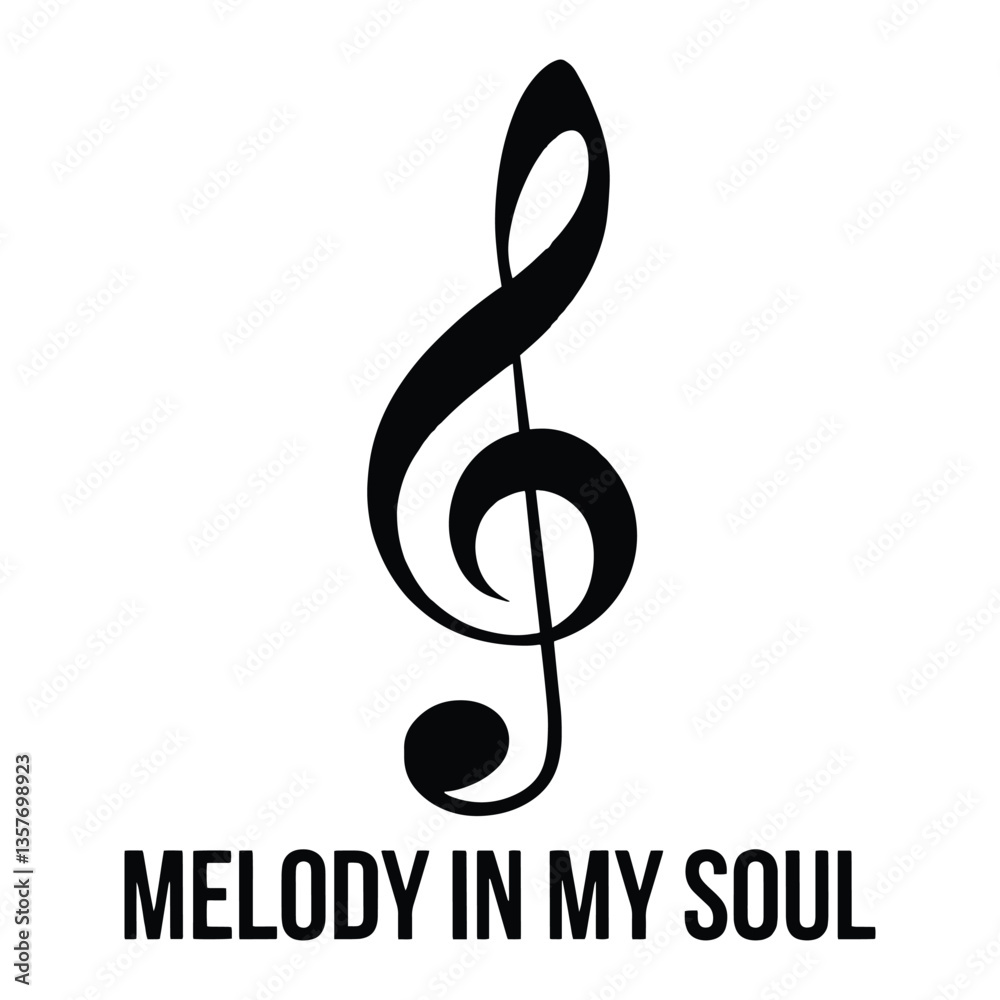 Fototapeta premium Melody in My Soul T Shirt Design