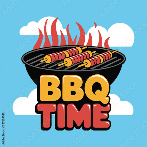 BBQ Time T Shirt Design