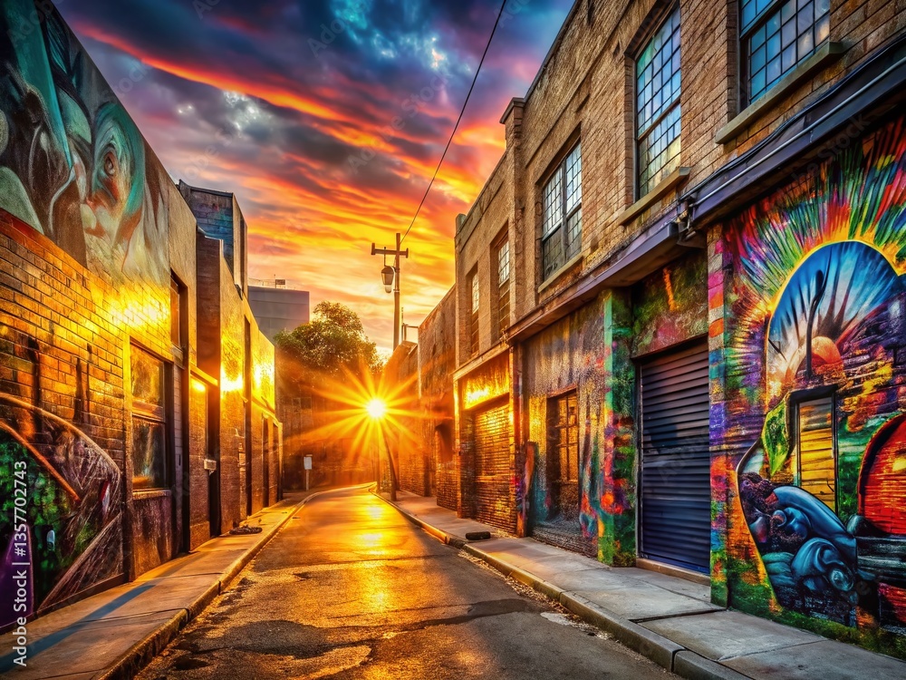 Fototapeta premium Panoramic Hip Hop Graffiti Wall Art Background - Urban Street Style Photography