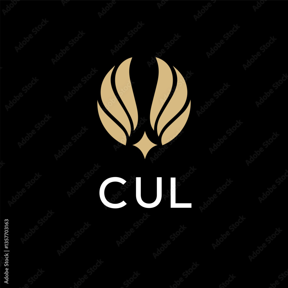 Fototapeta premium CUL creative minimalist letter logo.