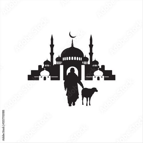 Eid-ul-Adha silhouette vector illustration