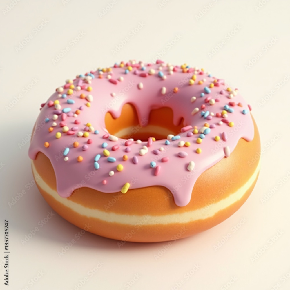 donut with pink glaze 3D donut with pink glaze 3D