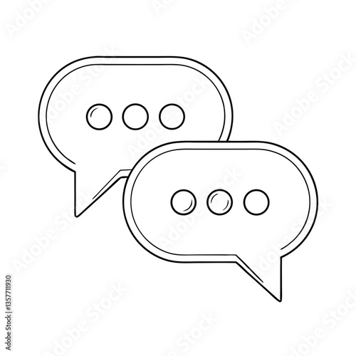 chat bubbles outline design representing communication  