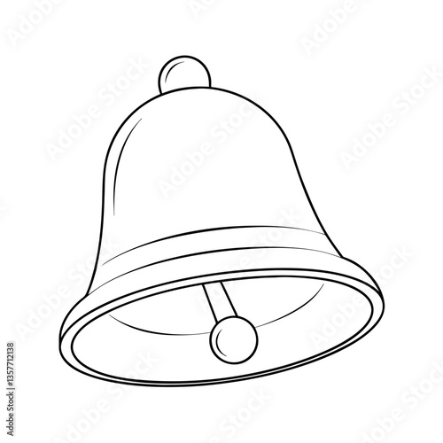 Line art bell icon on a white background  