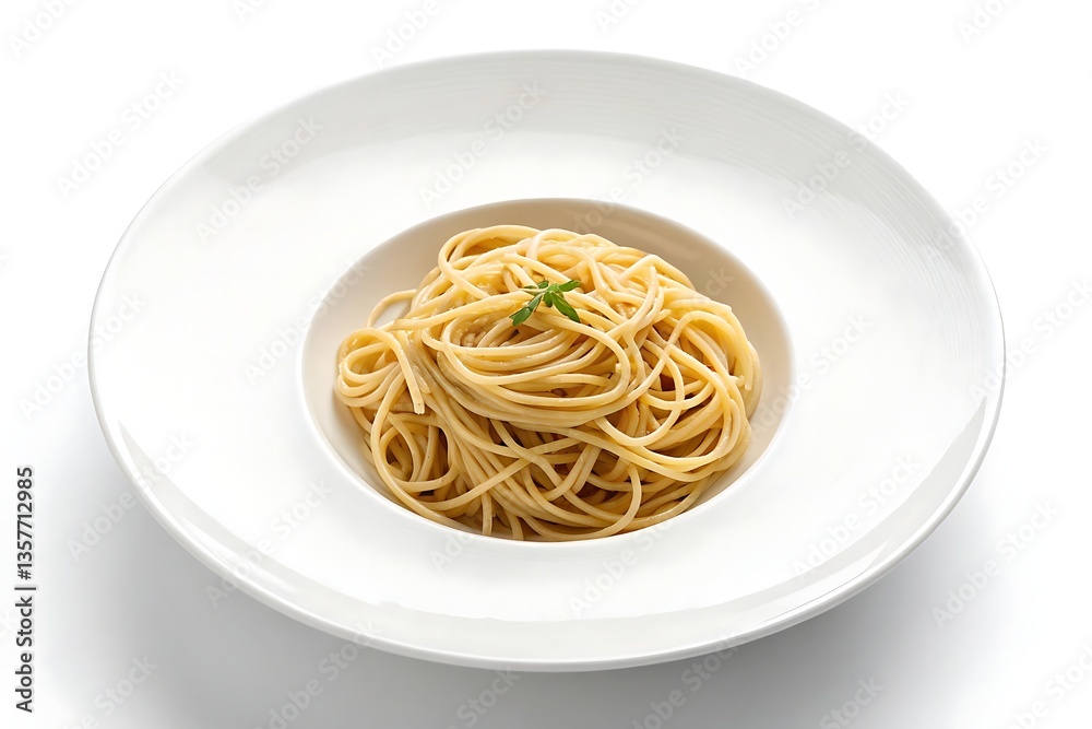 Spaghetti pasta in white bowl isolated on white background Spaghetti pasta in white bowl isolated on white background