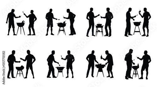 BBQ Silhouette Icons - Barbecue, Grill, Cooking, Outdoor, Party