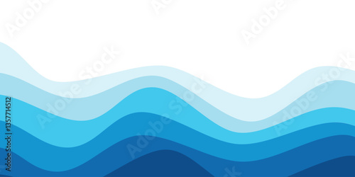 Sea waves layered vector background illustration and sea beach vector illustration.