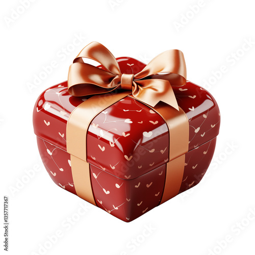 gift box with red ribbon isolated on transparant background