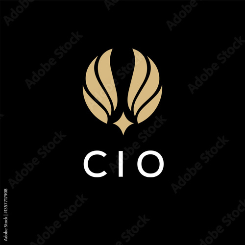 CIO creative minimalist letter logo.