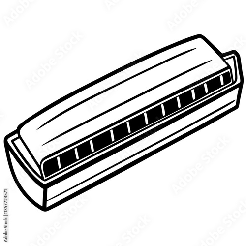 Harmonica Line Art Drawing