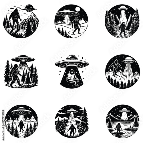 Ufo Bigfoot Svg 