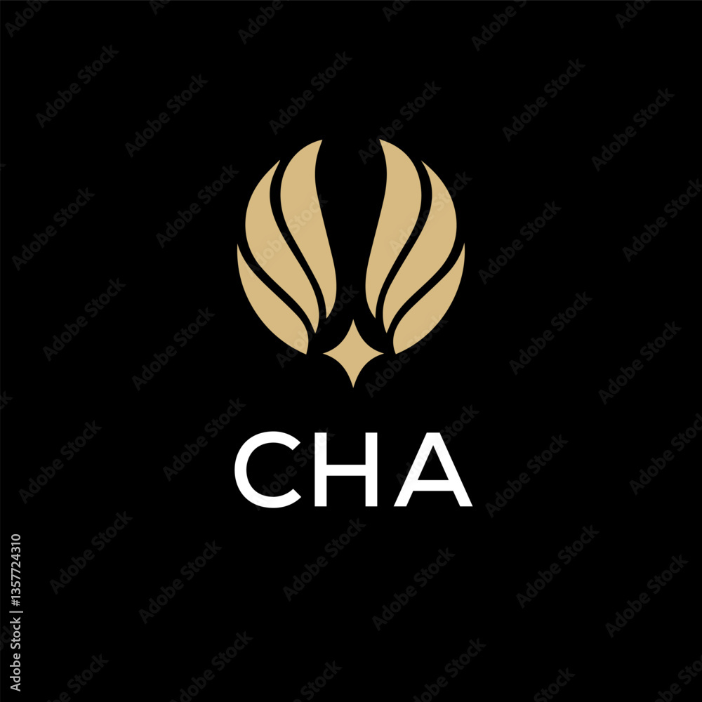 Fototapeta premium CHA creative minimalist letter logo.