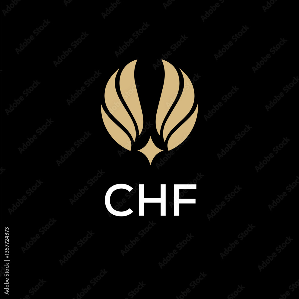 Obraz premium CHF creative minimalist letter logo.