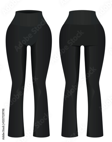 Black  legging tight pants. vector illustration