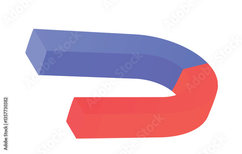 Red and blue magnet. vector illustration