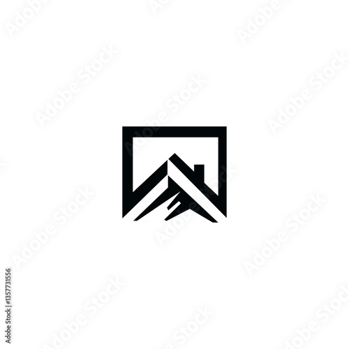 Square mountain vector logo template design