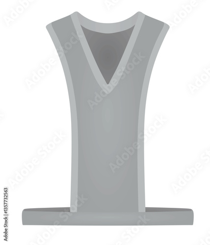 Grey sleeveless t shirt. vector illustration