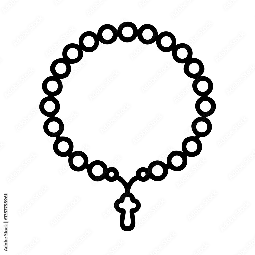 Obraz premium Rosary beads symbolizing faith and spirituality on a plain background 