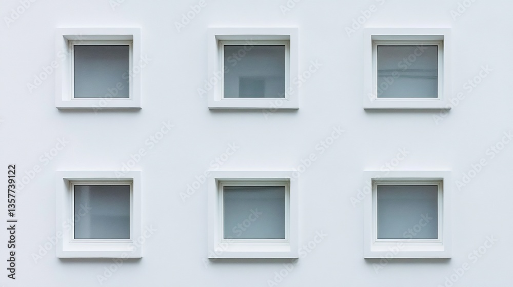 Fototapeta premium Flat minimalist faade with no windows emphasizing simplicity and uniformity on a white background