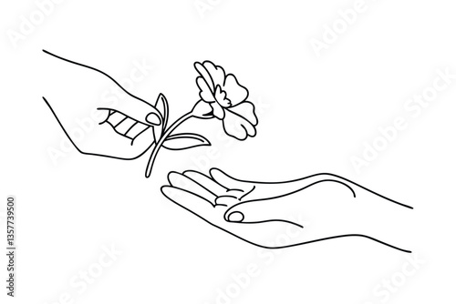 Handtohand flower exchange a simple act of kindness and gifting